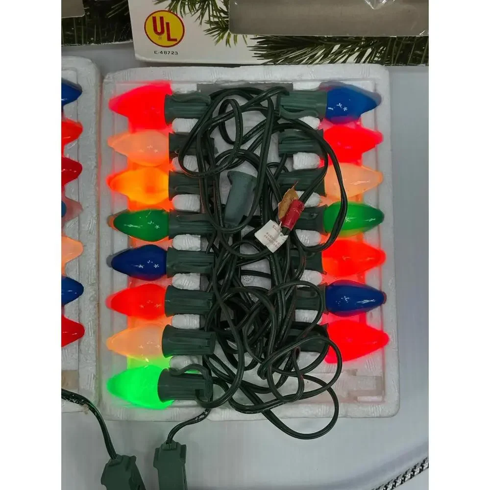 Vintage Liberty Bell Christmas Indoor Outdoor Set 15 Light Multi Color C7 Lights